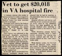 Vet to get $20,018 in VA Hospital Fire