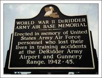 DeRidder Army Air Base historical marker 