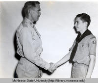 Bill McLeod receiving the Boy Scout Eisenhower medal