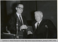 Arthur Watson (right) receives award from Hillman Bailey