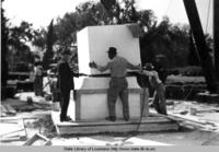 Construction of the Governor Huey P. Long statue in Baton Rouge Louisiana in 1940