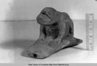 Animal figure pipe excavated from Crooks Site in LaSalle Parish Louisiana