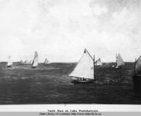 Sailboats in a Yacht Race on Lake Ponchartrain in New Orleans Louisiana in the early 1900s