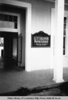 Entryway and sign at the Livingston Parish Library in Walker Louisiana in the 1970s