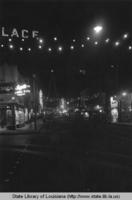 DeSiard Street at night during Christmastime in Monroe  Louisiana in the 1940s