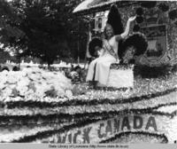 Float at the parade for the Crawfish Festival in Breaux Bridge Louisiana in 1972