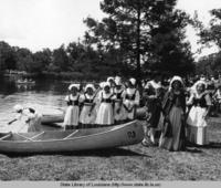 Reenactment of the Evangeline journey during the  Evangeline pageant in Saint Martinville Louisiana in 1965