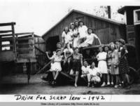 School children participating in a scrap iron drive in Lutcher Louisiana in 1942