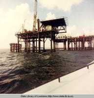 Offshore drilling rig in the Gulf of Mexico in 1967