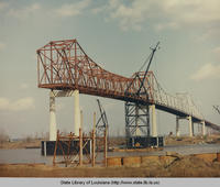 Sunshine bridge under construction in Donaldsonville Louisiana in 1964