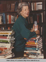 State Librarian Sallie Farrell in library in 1975