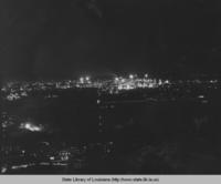 Night view of the Humble Oil & Refining Company in Baton Rouge Louisiana