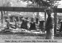 Smoking pigs at the Cochon de Lait Festival in Mansura Louisiana circa 1971