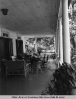 Front gallery at Parlange plantation home in New Roads Louisiana in the 1970s