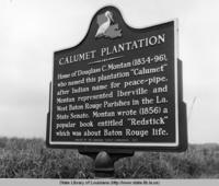 Historic marker for Calumet plantation, at intersection of Calumet Road and Rosedale Road, West Baton Rouge parish
