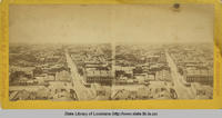 Birds-eye panoramic view taken from St. Patrick's Church Spire in the 1860s