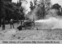 Civil War Battle reenactment at Port Hudson Louisiana in 1968