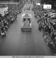 Parade floats at the Yambilee Festival in Opelousas Louisiana in 1970