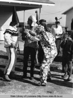 Cajun maskers at rural Mardi Gras celebrations in Church Point Louisiana in 1972