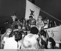 Pirate float at the parade for the Contraband Days Festival in Lake Charles Louisiana circa 1970