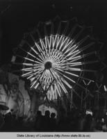 Ferris wheel at the Louisiana State Fair in Shreveport Louisiana in 1970s, night view.