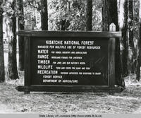 Entrance sign for Kisatchie National Forest in Louisiana in 1968