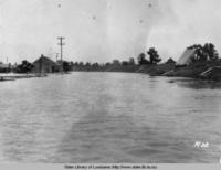 Flooding at the levee in Simmesport  Louisiana during the Great Flood of 1927