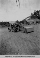 Tractor gathering clay in in Natchitoches Louisiana in the 1920s