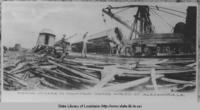 Tornado damage in the Iron Mountain railroad yard in Alexandria Louisiana in 1907