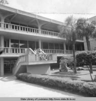 Rear view of the Louisiana State University Union building in Baton Rouge Louisiana circa 1970