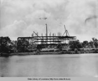 Early stages of construction of the Louisiana state capitol building