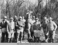 Deer hunting party with killed deer in Assumption Parish Louisiana in the 1960s