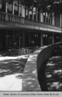 Lower level surrounding the student union at Louisiana State University in Baton Rouge Louisiana in the 1960s