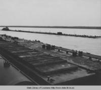 Tugboats and loaded barges on Mississippi River
