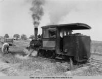 Sugar plantation locomotive named Bertha at Paincourtville Louisiana around 1967