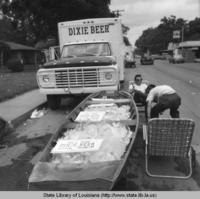 Dixie beer at the Cochon de Lait Festival in Mansura Louisiana circa 1971