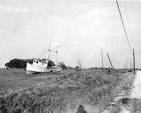 Vessel "Virgie C" of Lake Arthur south of Grand Lake after Hurricane Audrey