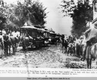 Street cars pulled by mules in Baton Rouge Louisiana in 1890