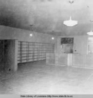 Interior view of the nearly empty Jackson Parish demonstration library in Jonesboro Louisiana in 1960