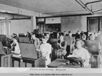 Typewriting room and students at the Louisiana Industrial Institute in Ruston Louisiana circa 1910