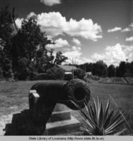 Arsenal museum and cannon on the grounds of the new State Capitol in Baton Rouge Louisiana in 1971