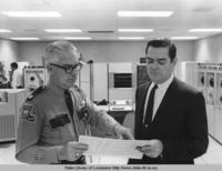 Interior view of the Vail M. Delony Data Processing Center at State Police Headquarters in Baton Rouge Louisiana in 1968
