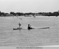 Pirogue race on Bayou Barataria Louisiana in 1968