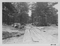 Plank Road leading to Ohio Oil Mud Mixing Plant, Cotton Valley, at noon on July 8, 1937