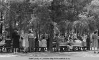 Group picnic at Chemin a Haut near Bastrop Louisiana in the 1940s