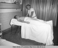 Man getting a massage at Hot Wells Health Resort near Boyce Louisiana