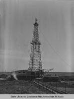Oil rig at Pecan Island Louisiana in 1947