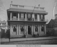 Jackson building with guard in front in New Orleans Louisiana during Civil War