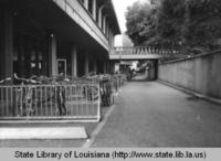 Lower level surrounding the student union at Louisiana State University in Baton Rouge Louisiana in the 1960s