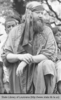 Hippie at the first annual Jazz and Heritage Festival in New Orleans Louisiana in 1970